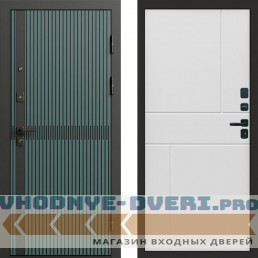 Входная дверь ГРАУНД Velutto Verde Бетон Горизонт белый